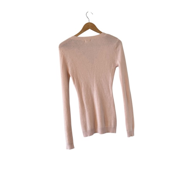 REVOLVE x LPA Rhodes Wool Henley Pale Pink Long Sleeve Sweater Pullover Top - Picture 3 of 6